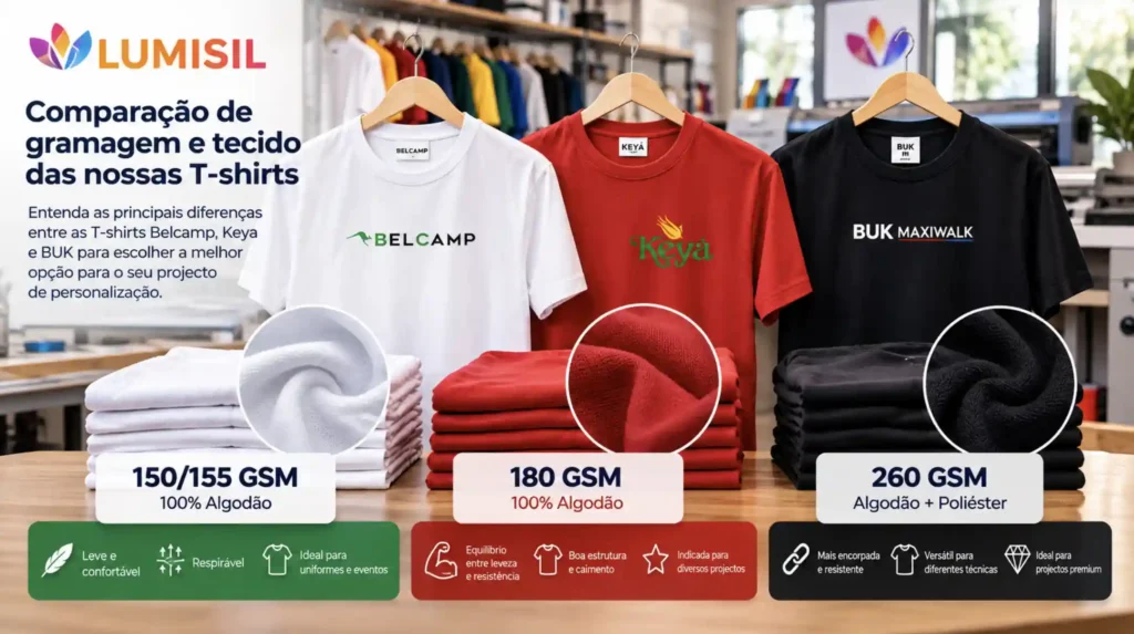 Comparacao tshirts personalizar