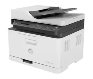 Impressora multifuncional HP Color Laser 179fnw 4ZB97A em vista angular esquerda