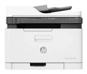 Impressora multifuncional HP Color Laser 179fnw 4ZB97A em vista frontal