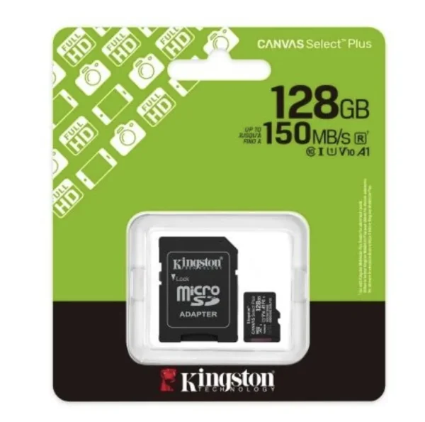 Cartão MicroSD Kingston Canvas Select Plus Gen 3 128GB com adaptador SD